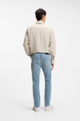 Delaware slim-fit jeans in blue soft-motion denim, Turquoise