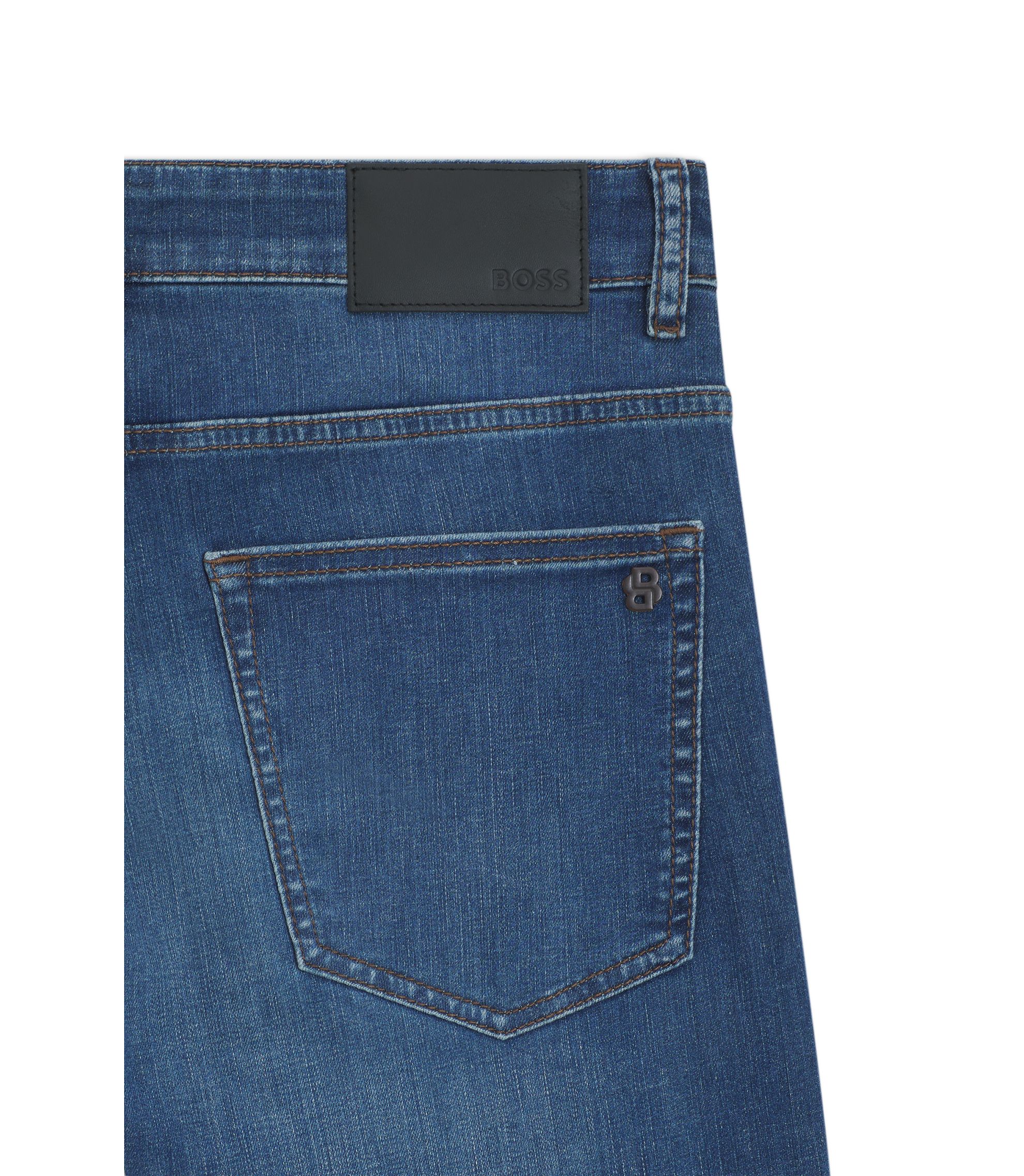 BOSS - Delaware slim-fit jeans in blue soft-motion denim - Blue