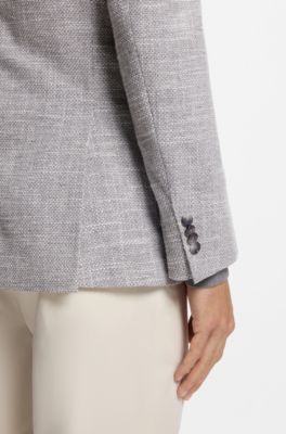 Patterned regular-fit jacket in a cotton blend, Silver