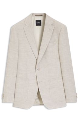 Blazer regular fit estampado en algod&oacute;n el&aacute;stico, Blanco