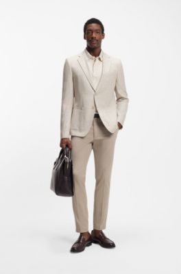 Blazer regular fit estampado en algod&oacute;n el&aacute;stico, Blanco