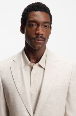 Patterned regular-fit jacket in a cotton blend, White