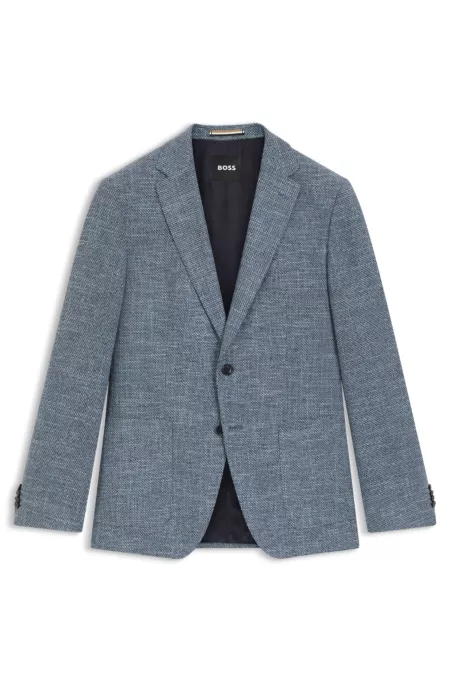Patterned regular-fit jacket in a cotton blend