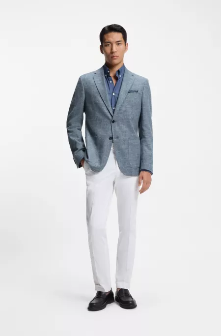 Patterned regular-fit jacket in a cotton blend