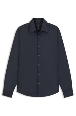Regular-fit overshirt with padding, Dark Blue