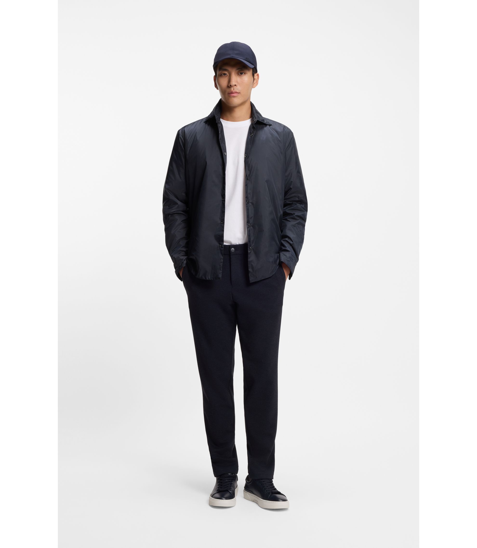 blue dress shirt black pants Light and you can wear this traveler shirt for tall men on any trip Black shirt navy pants how's