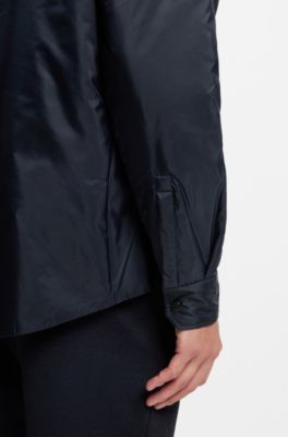 Surchemise Regular avec garnissage, Bleu fonc&eacute;