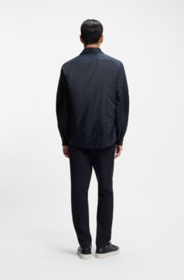 Surchemise Regular avec garnissage, Bleu fonc&eacute;