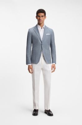 Veste Regular en tissu stretch confortable &agrave; carreaux, bleu clair