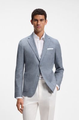 Veste Regular en tissu stretch confortable &agrave; carreaux, bleu clair