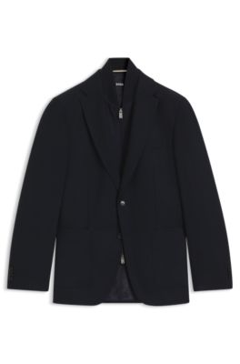 Chaqueta slim fit con chaleco integrado, Azul oscuro