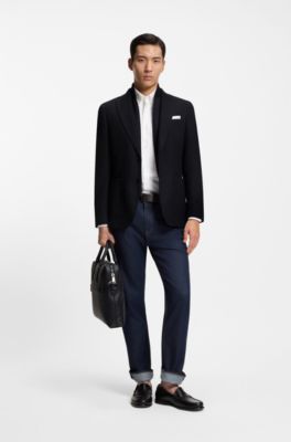 Chaqueta slim fit con chaleco integrado, Azul oscuro