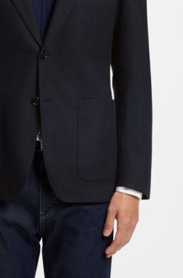 Chaqueta slim fit con chaleco integrado, Azul oscuro