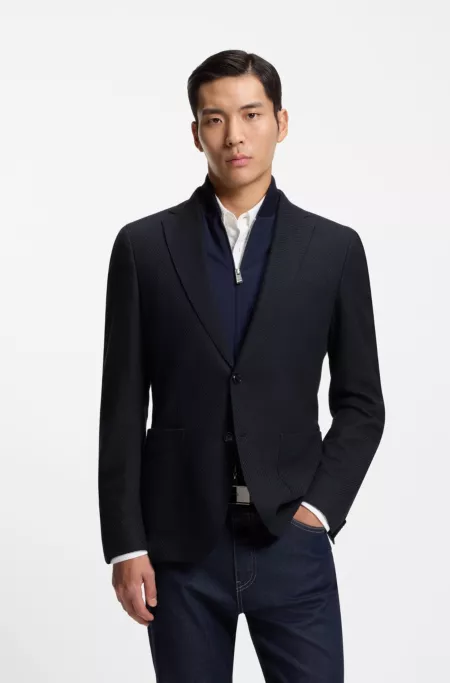 Slim-fit jacket with integrated vest