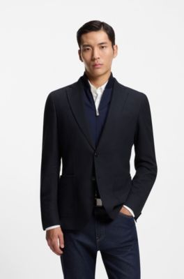 Veste Slim avec gilet int&eacute;gr&eacute;, Bleu fonc&eacute;