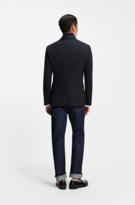 Slim-fit jacket with integrated vest, Dark Blue
