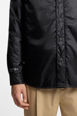 Oversized-fit overshirt in ripstop fabric, Black