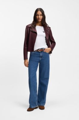 Camiseta de algod&oacute;n el&aacute;stico slim fit con ilustraci&oacute;n, Blanco