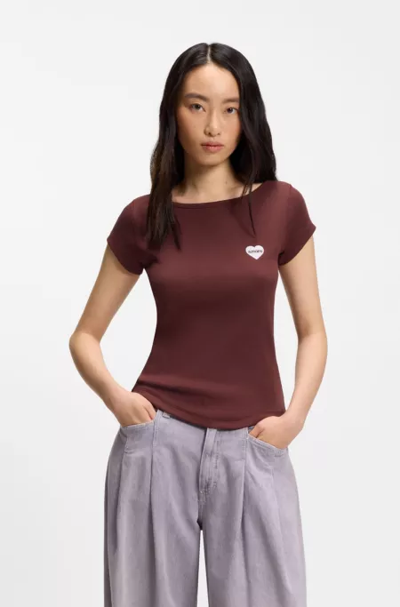 Stretch-cotton slim-fit T-shirt with artwork