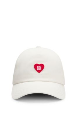 Gorra de sarga de algod&oacute;n con detalle de la marca en forma de coraz&oacute;n, Blanco