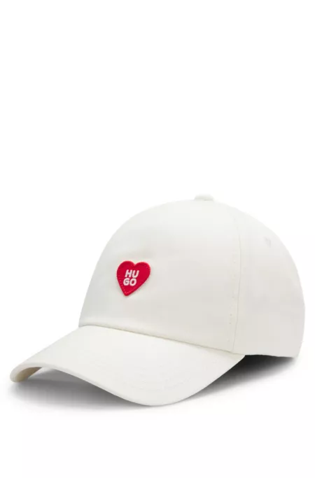 Cotton-twill cap with heart branding