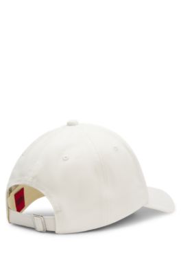 Gorra de sarga de algod&oacute;n con detalle de la marca en forma de coraz&oacute;n, Blanco