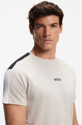 Camiseta de pijama de algod&oacute;n con dise&ntilde;o de bloques de color, Gris claro