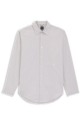 Striped relaxed-fit shirt in cotton poplin