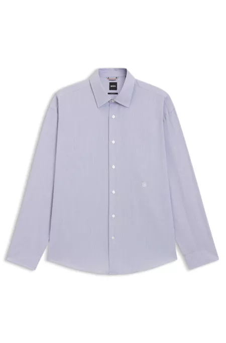 Striped relaxed-fit shirt in cotton poplin