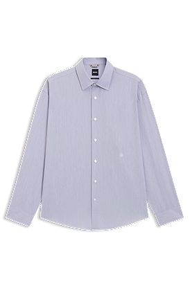 Striped relaxed-fit shirt in cotton poplin