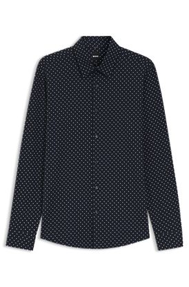 Printed slim-fit shirt in a cotton blend