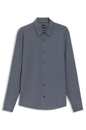 Slim-fit shirt in Italian-made performance-stretch jersey
