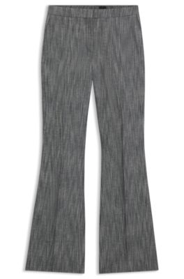 Regular-fit trousers in melange denim, Patterned
