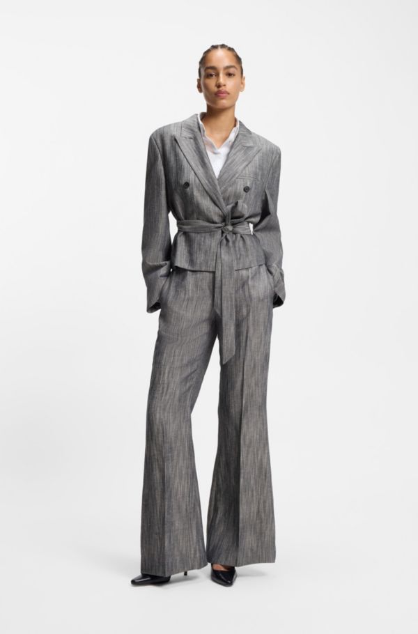 Regular-fit trousers in melange denim - image 2
