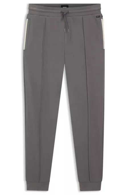 Contrast-binding tracksuit bottoms in a cotton blend