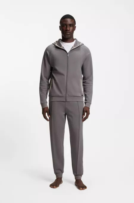 Contrast-binding tracksuit bottoms in a cotton blend