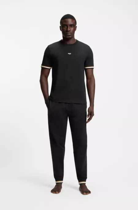 Cotton-blend T-shirt with logo and signature stripes