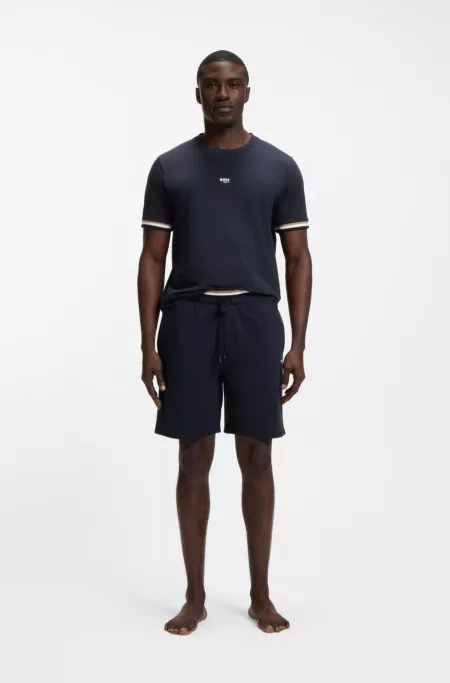 Cotton-blend T-shirt with logo and signature stripes