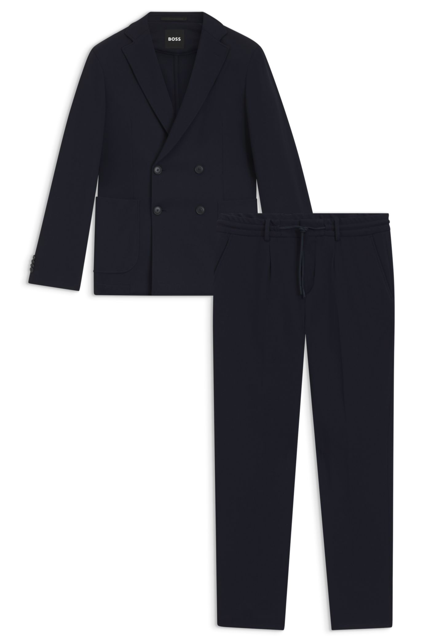 BOSS - Two-piece slim-fit suit in performance-stretch fabric