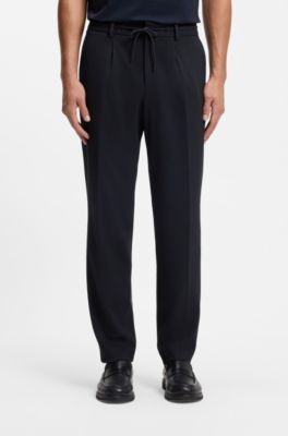 Traje slim fit de dos piezas en tejido t&eacute;cnico el&aacute;stico, Azul oscuro