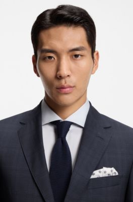 Two-piece regular-fit suit checked virgin wool