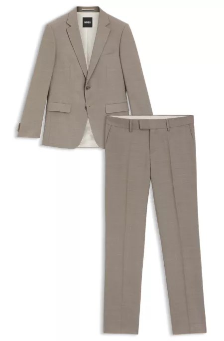 Micro-patterned two-piece slim-fit suit in stretch cloth