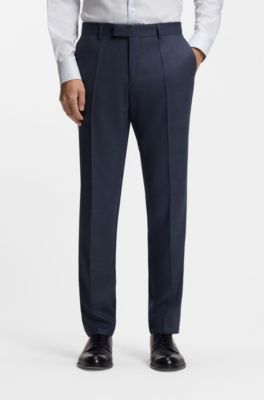 Traje slim fit de dos piezas en lana virgen y seda, Celeste