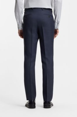 Traje slim fit de dos piezas en lana virgen y seda, Celeste