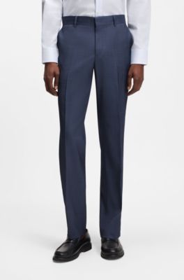 Traje regular fit de dos piezas en lana y seda, Celeste