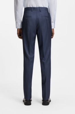 Traje regular fit de dos piezas en lana y seda, Celeste