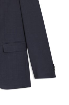Traje regular fit de dos piezas en lana y seda, Celeste