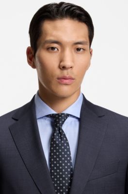 Two-piece regular-fit suit in virgin wool and silk, Light Blue