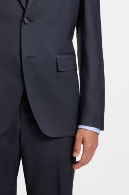 Two-piece regular-fit suit in virgin wool and silk, Light Blue