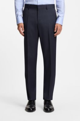 Two-piece regular-fit suit in virgin wool and silk, Light Blue